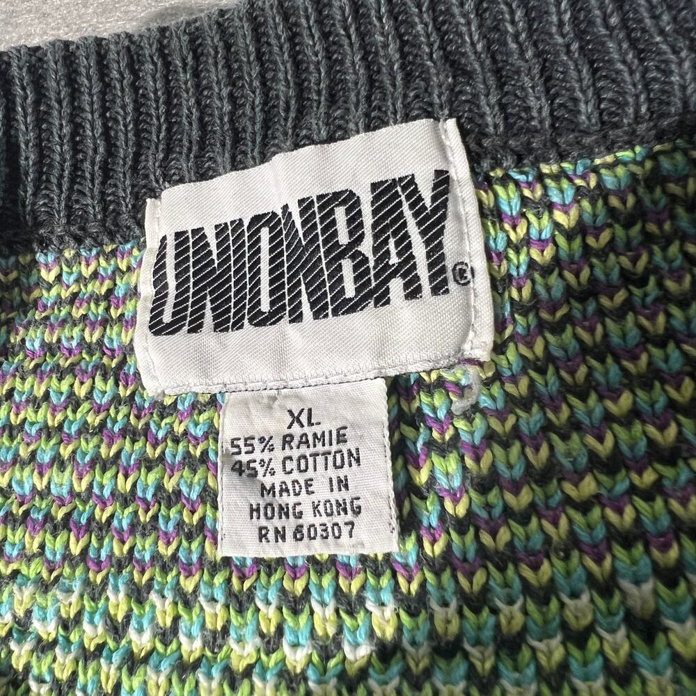 Vintage Unionbay Aztec Geometric Sweater XL Ramie Cotton - Picture 4 of 8